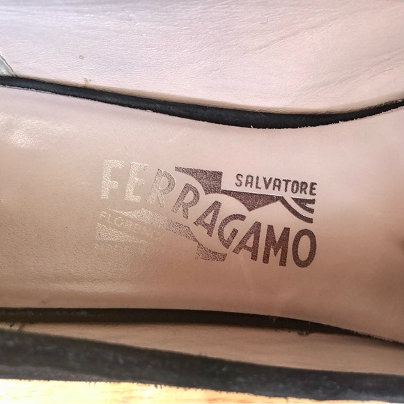 Salvatore Ferragamo black suede loafers with silver Gancini logo - Picture 2 of 10